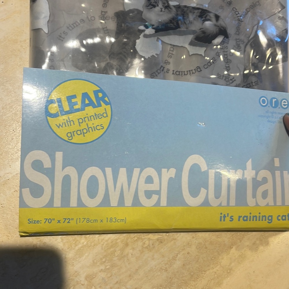 Shower curtain its raining cats clear